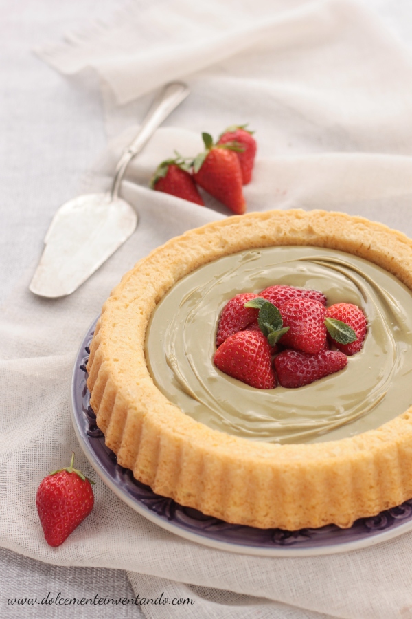 Crostata Morbida Alla Crema Di Pistacchio E Fragole Dolcemente Inventando